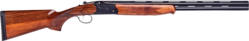 Picture of Stevens 555 Compact, Over/Under Shotgun, 20 Gauge, 3" Chamber, 24" Barrel, 5 Choke Tubes (Full Choke, Improved Modified Choke, Modified Choke, Improved Cylinder Choke, and Cylinder Choke), Matte Finish, Black, Walnut Stock, 2 Rounds 22154
