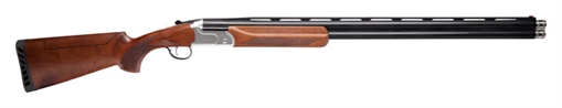 Picture of Stevens 555 Sport, Over/Under Shotgun, 20 Gauge, 3" Chamber, 30" Ported Barrel, Matte Finish, Black, Turkish Walnut Stock and Foreend, Fiber Optic Front Sight, Aluminum Alloy Silver Receiver, 2 Rounds, Includes 5 Extended Choke Tubes - F,IM,M,IC,C 18874