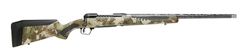 Picture of Savage Arms 110 UltraLite 6.5 Creedmoor 4+1 22" Threaded Carbon Fiber Wrapped Barrel, Black Melonite Rec, Woodland Camo AccuStock with AccuFit 58018