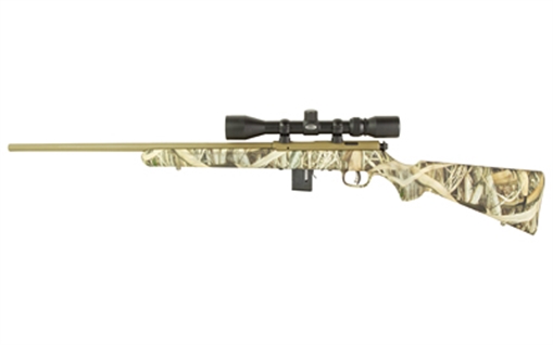 Picture of Savage Arms 93 XP 22 WMR 10+1 21" Coyote Tan Cerakote Button-Rifled Barrel & Drilled & Tapped Steel Receiver, Brush Camouflage Fixed Synthetic Stock, Weaver 3-9x40mm 90757