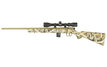Picture of Savage Arms 93 XP 22 WMR 10+1 21" Coyote Tan Cerakote Button-Rifled Barrel & Drilled & Tapped Steel Receiver, Brush Camouflage Fixed Synthetic Stock, Weaver 3-9x40mm 90757