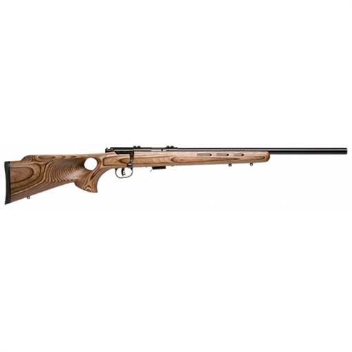 Picture of Savage Arms 93R17 BTV 17 HMR Caliber with 5+1 Capacity, 21" Barrel, Matte Blued Metal Finish & Fixed Thumbhole Natural Brown Stock Right Hand (Full Size) 96250