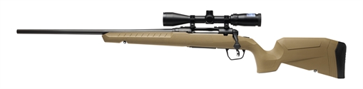 Picture of Savage Arms Axis 2 Compact 6.5 Creedmoor 4+1 20" Matte Black Heavy Sporter Barrel, Matte Black Drilled & Tapped Carbon Steel Receiver, Fixed Flat Dark Earth Synthetic Stock Left Hand 32136