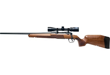 Picture of Savage Arms Axis 2 XP Combo 270 Win 4+1 22" Matte Black Sporter Barrel & Drilled & Tapped Carbon Steel Receiver, Ergonomic Hardwood Stock, Left Hand, Weaver 3-9x40mm Scope 32277