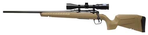Picture of Savage Arms Axis 2 XP Combo 6.5 Creedmoor 4+1 22" Black Sporter Barrel, Black Drilled & Tapped Steel Receiver, Fixed Flat Dark Earth Synthetic Stock, Left Hand, Boresighted 3-9x40 32196