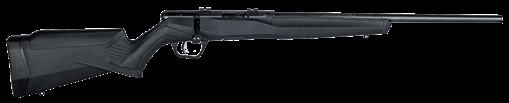 Picture of Savage Arms B17 F Compact 17 HMR 10+1 18" Matte Black Button Rifled Barrel, Matte Black Drilled & Tapped Carbon Steel Receiver, Matte Black Fixed Synthetic Stock, Right Hand 70814