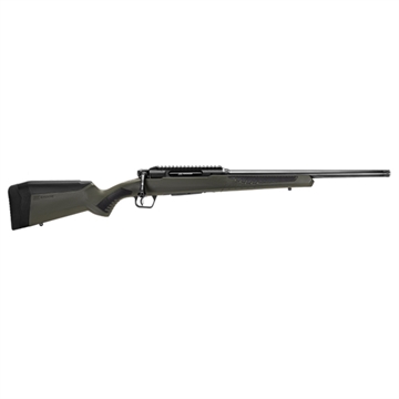 Picture of Savage Arms Impulse Hog Hunter 6.5 Creedmoor 4+1 Matte Black 20" Threaded Barrel/Rec, Matte OD Green Fixed AccuStock with AccuFit, Includes Detachable Box Mag 57654