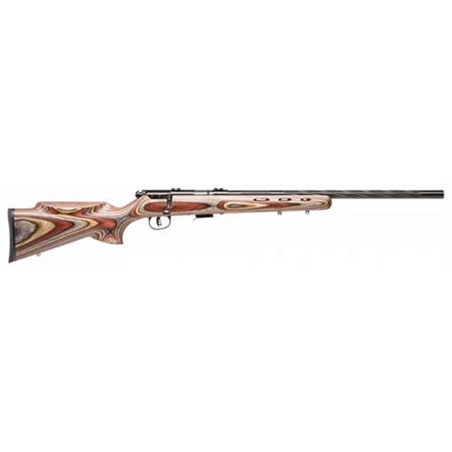 Picture of Savage Arms Mark II BRJ Full Size 22 LR 5+1 21" Matte Black Spiral Fluted Barrel, Matte Black Drilled & Tapped Carbon Steel Receiver, Royal Jacaranda Fixed Laminate Stock, Right Hand 25735