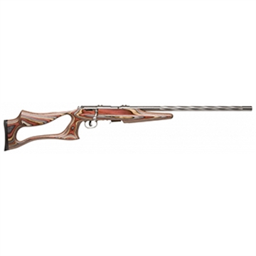 Picture of Savage Arms Mark II BSEV Full Size 22 LR 5+1 21" Satin Spiral Fluted Barrel, Satin Drilled & Tapped Stainless Steel Receiver, Royal Jacaranda Thumbhole Laminate Stock, Right Hand 25740