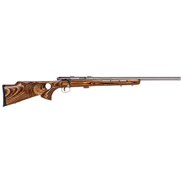 Picture of Savage Arms Mark II BTVS Full Size 22 LR 5+1 21" Satin Heavy Button Rifled Barrel, Satin Drilled & Tapped Stainless Steel Receiver, Satin Brown Thumbhole Laminate Stock, Right Hand 25725