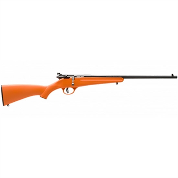 Picture of Savage Arms Rascal, Single Shot, Bolt Action, 22LR, 16.125" Barrel, Matte Finish, Black, Orange Polymer Stock, AccuTrigger, Adjustable Sights, Right Hand 13810