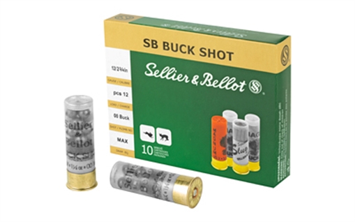 Picture of Sellier & Bellot Hunting 12Gauge 2.75" 12Pellets 1 1/4oz 00Buck Shot 10 Box/25 Case SB12BSE