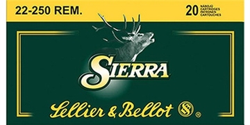 Picture of Sellier & Bellot Rifle 22-250Rem 55gr Sierra GameKing Boat Tail Soft Point 20 Per Box/25 Case SB22250A