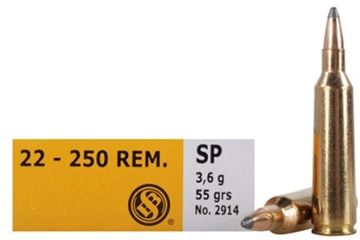 Picture of Sellier & Bellot Sellier & Bellot Rifle Ammo 22-250 Remington SP 55 gr. 20 rd. SB22250B