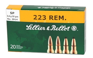 Picture of Sellier & Bellot Rifle 223Rem 55gr Soft Point 20 Per Box/50 Case SB223B