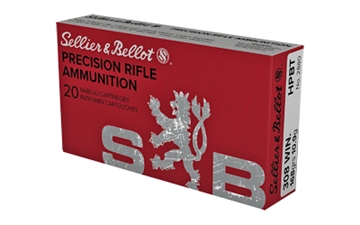 Picture of Sellier & Bellot Precision Rifle Ammo, 308 Winchester, 168Gr, Boat Tail Hollow Point, 20 Round Box SB308G
