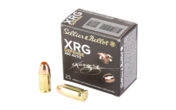 Picture of Sellier & Bellot XRG, 380 ACP/9mm Browning Court, 77 Grain, Jacketed Hollow Point, 25 Round Box SB380XA