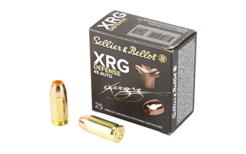 Picture of Sellier & Bellot XRG Defense 45ACP 165gr Solid Copper Hollow Point 25 Per Box/40 Case SB45XA