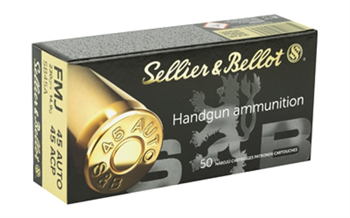 Picture of Sellier & Bellot Pistol, 45ACP, 230 Grain, Full Metal Jacket, 1000 Round Case SB45A
