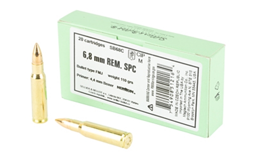 Picture of Sellier & Bellot Rifle 6.8mmRemSPC 110gr Full Metal Jacket 20 Per Box/50 Case SB68C