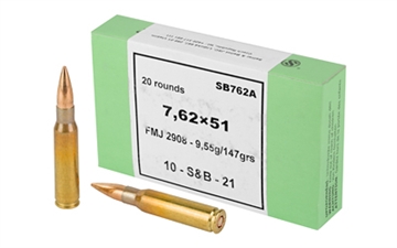 Picture of Sellier & Bellot Rifle 7.62x51mmNATO 147gr Full Metal Jacket 20 Per Box/30 Case SB76251