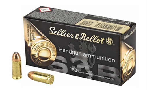 Picture of Sellier & Bellot Handgun 9mmLuger 124gr Jacketed Hollow Point 50 Per Box/20 Case SB9D