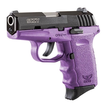 Picture of SCCY 9mm Semi Auto Pistol w/o Safety Black Nitride Purple Grip CPX-2 CB PU