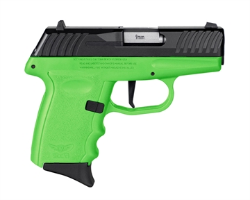 Picture of SCCY DVG-1 Handgun 9mm Luger 10rd Magazine 3.1" Barrel Striker Fired Black Slide/Lime Green Frame DVG-1CBLG