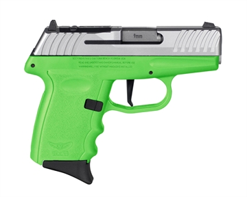Picture of SCCY DVG-1 RDR Handgun 9mm Luger 10rd Magazine 3.1" Barrel Striker Fired Stainless Slide/Lime Green Frame DVG-1TTLGRDR