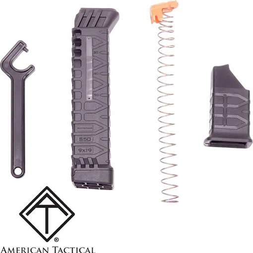 Picture of AMERICAN TACTICAL IMPORTS SCHMEISSER S50 MLE 9MM GLOCK 17/19 MAGAZINE ADAPTER FOR 50 ROUNDS ATIM9MMS50ADPT ATIM9MMS50ADPT