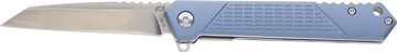Picture of Schrade Inert EDC 3.25" Folding Wharncliffe Part Serrated Satin AUS-10A SS Blade, 4.25" Blue Aluminum Handle 1159320