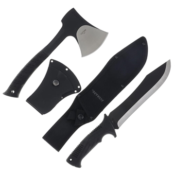 Picture of Schrade Machete Axe Combo 8-1/2" Machete Blade 3-2/5" Axe Blade Black 1227066 198700001257
