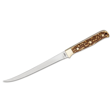 Picture of Schrade Uncle Henry Next Gen 167UH Stagalong Fixed Knife 7-1/2" Fillet Blade Brown 1116434