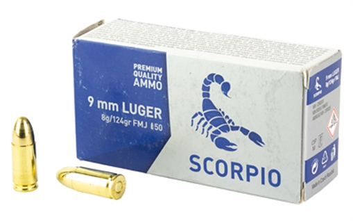 Picture of STV Technology Scorpio Ammo, 9MM, 124 Grain, Full Metal Jacket, 50 Round Box S9MM124F