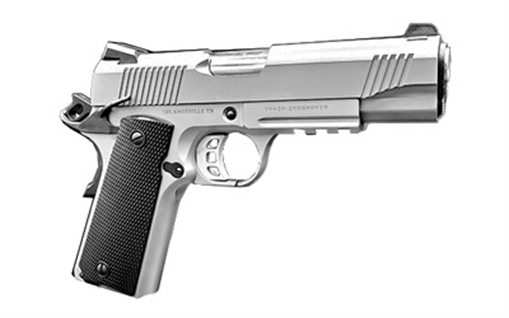 Picture of Tisas 1911 Carry 45 ACP 8+1 4.25" Black Steel Barrel, Satin Stainless Serrated Steel Slide, Stainless Steel Frame w/Accessory Rail & Beavertail Frame, Ambidextrous 10100124