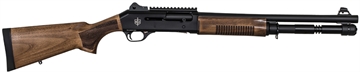 Picture of Military Arms Corporation MAC 1014 Wood, Semi-automatic Shotgun, 12 Gauge, 3" Chamber, 18.5" Barrel, Turkish Walnut Wood Stock and Forearm, Anodized Finish, Black, Ghost Ring Rear and Blade Front Sights, 5 Rounds, Includes Benelli/Mobil Pattern Chokes 1/3/5 21000155