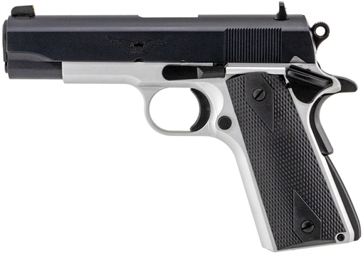 Picture of Tisas 1911 Aviator Carry Frame 45 ACP 7+1, 4.25" Stainless Steel Barrel, Black Cerakote Serrated Carbon Steel Slide, Aluminum/Black Cerakote Aluminum Frame w/Beavertail, Black Overmolded Grip 10100128