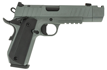 Picture of Tisas USA Nightstalker SF-C, 1911, Semi-automatic, Steel Frame Pistol, Carry Size, 9MM, 4.25" Compensated Barrel, Cerakote Finish, Gray, Rail, Novak Sights with Tritium Front Night Sights, 10 Rounds, 2 Magazines 10100133