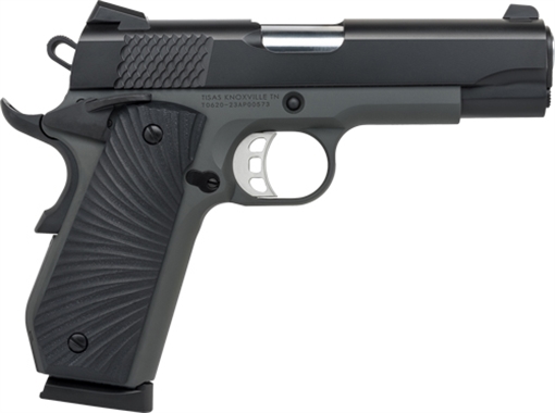 Picture of Tisas USA 1911 Carry, B45BA Stingray, Single Action Only, Semi-automatic, Metal Frame Pistol, Commander, 45 ACP, 4.25" Barrel, Aluminum Frame, Cerakote Finish, Black Slide, Tungsten Frame, Ed Brown Bobtail, G10 Grips, Novak Style 3-Dot Sights, Skeletonized Trigger, 8 Rounds, 2 Magazines 10100103