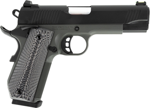 Picture of Tisas 1911 Yukon Full Size 10mm Auto 10+1 4.25" Stainless Steel Barrel, Black Cerakote Serrated Slide, Dark Gray Cerakote Steel Frame w/LPI Checkering & Beavertail, Black Sunburst G10 Grips 10100802