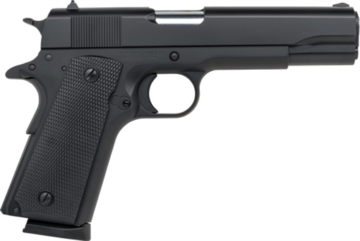 Picture of Tisas 1911 A1 Service 45 ACP 7+1, 5" Black Steel Barrel, Black Cerakote Serrated Steel Slide, Black Cerakote Steel Frame w/Beavertail, Ambidextrous 10100518