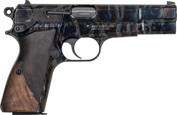 Picture of Inglis Manufacturing GP-35, Single Action, Semi-automatic, Metal Frame Pistol, Full Size, 9MM, 4.7" Barrel, Color Case Hardened Finish, Multi Color, 15 Rounds, 2 Magazines, Brass Bead Front Sight 12000010