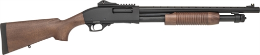 Picture of Tokarev Shotguns TX3 12HD A1, Pump-action Shotgun, 12 Gauge, 3" Chamber, 18.5" Barrel, Turkish Walnut Wood Stock and Forearm, Black Chrome Finish, Black, Ghost Ring Rear and Blade Front Sights, 4 Rounds, Includes Benelli/Mobil Pattern Chokes 1/3/5 21000408