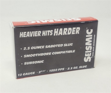 Picture of SEISMIC AMO 12GA 2.75 IN 2.5 OZ SLUG 1050 FPS 5-RD ( 20 BOXES PER CASE ) SMOOTHBORE ONLY S109412GA 860001560213