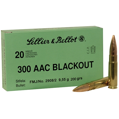 Picture of Sellier & Bellot 300 AAC BLACKOUT 200GR SUBSONIC FMJ 20/BOX SB300BLKSUBA