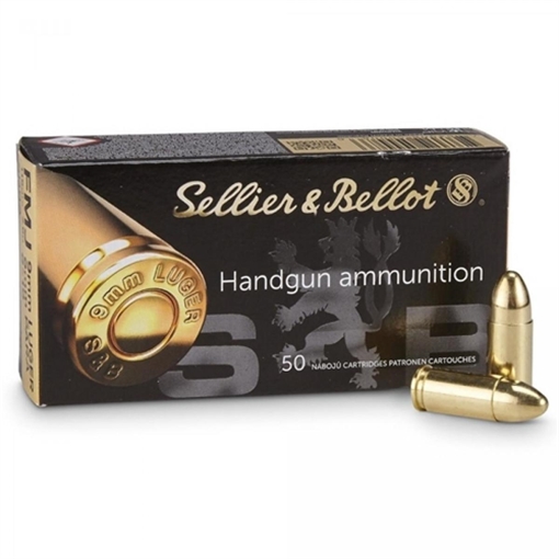 Picture of Sellier & Bellot Pistol & Revolver Ammo 9mm Luger 124 gr FMJ 1000/case SB9BC