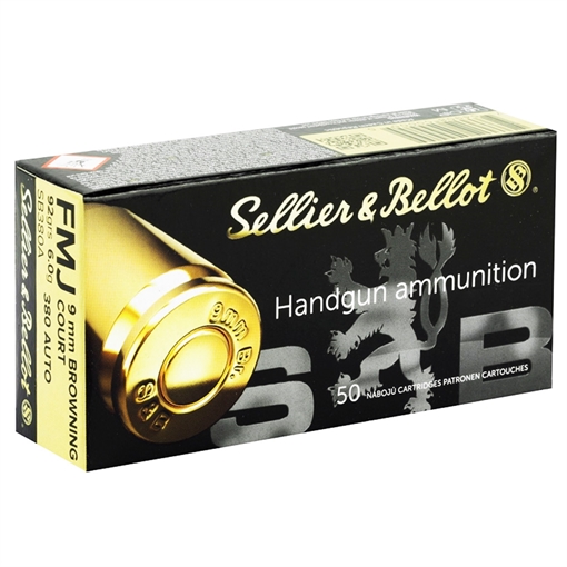 Picture of Sellier & Bellot Sellier & Bellot Pistol Ammo 380 Auto/9mm Browning Crt 92gr. FMJ 50 rd. SB380A