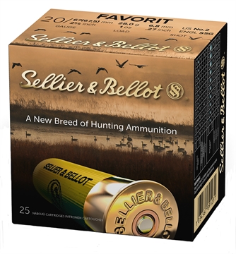 Picture of Sellier & Bellot Hunting 20Gauge 2.75" 12Pellets 1oz 2Shot 25 Box/10 Case SB20BSA