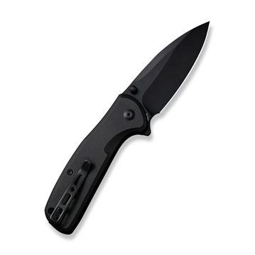 Picture of SENCUT ArcBlast Flipper/Thumb Stud Folding Knife 2.98"" Black 9Cr18MoV Drop Point Plain Edge Blade, Black Aluminum Handle S22043B-1