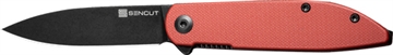 Picture of SENCUT Bocll II Flipper Folding Knife 2.96"" Black D2 Drop Point Plain Edge Blade, Burgundy G10 Handle S22019-3 S220193